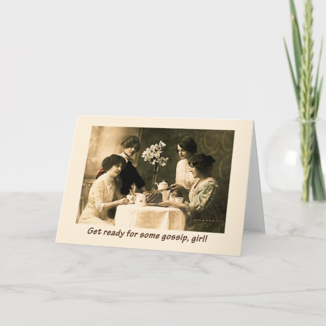 Cartão Time for Gossip, Girl! (Frente)