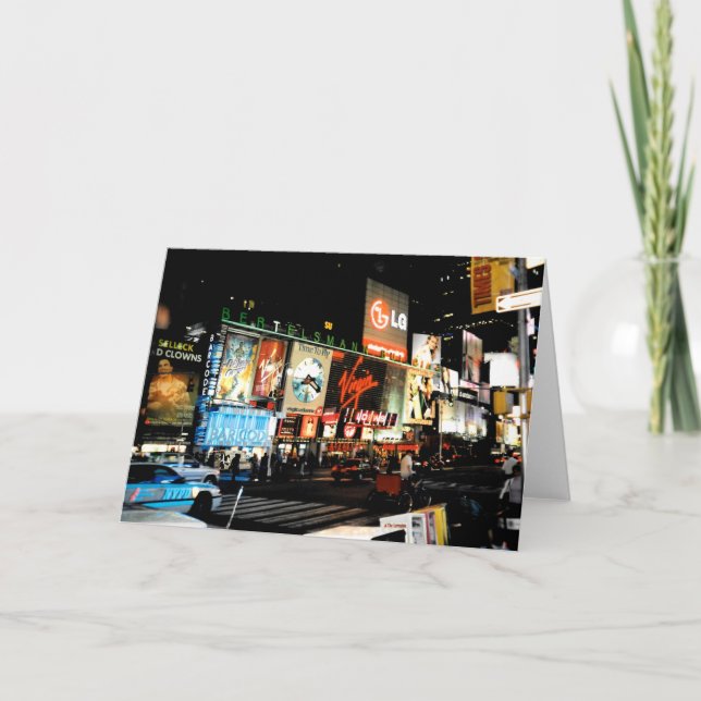 Cartão Time Square NYC New York City Blank Greeting Card (Frente)