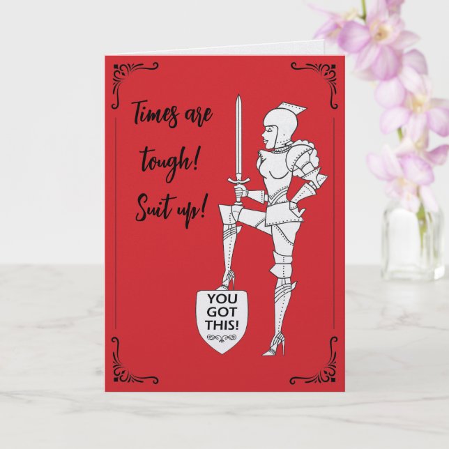 Cartão "Times Are Tough - Suit Up!"  Card (Orquídea)