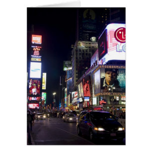 Cartão Times Square à noite em Manhattan, Nova York