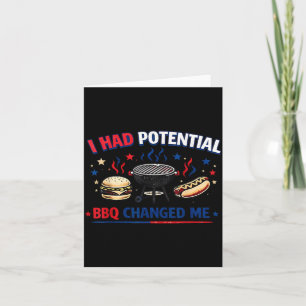 Cartão Tinha Potencial Bbq Dizendo Patriótico Engraçado 4
