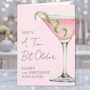 Cartão Tini Um Pouco Mais Velho Martini Feliz Aniversário