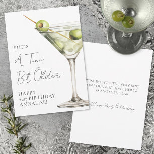 Cartão Tini Um Pouco Mais Velho Martini Feliz Aniversário