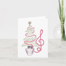 Cartão Tinsel Treble Clef Christmas Card
