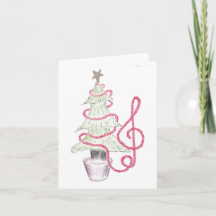 Cartão Tinsel Treble Clef Christmas Card