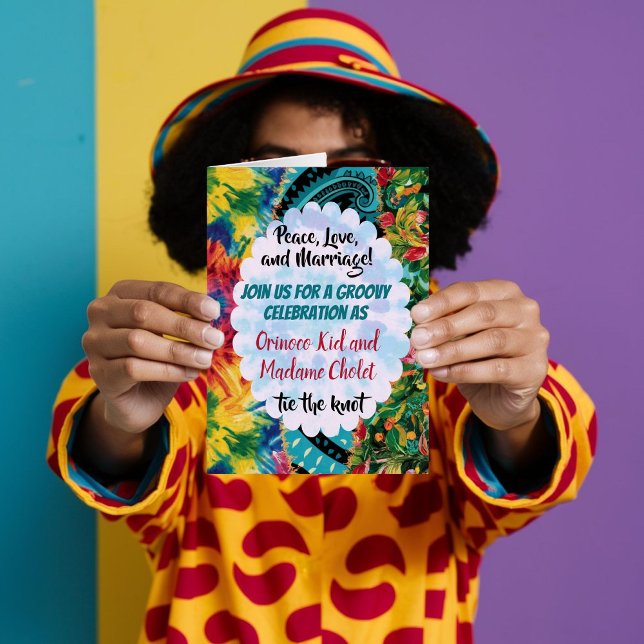 Cartão Tinta de gravata de Groovy, 70 anos, discoteca de  (Criador carregado)