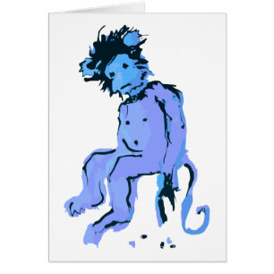 Cartão tinta de macaco emo