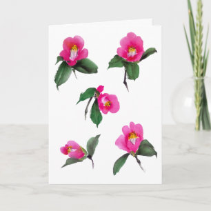 Cartão Tinta e pintura de aquarela cor-de-rosa