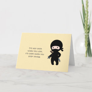 Cartão Tiny Ninja Throwing Star Quote Vazio Amarelo