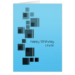 Cartão Tio Abstract Design Blue Birday Card