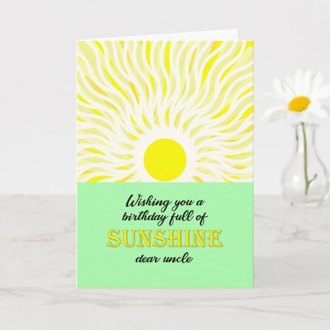 Cartão Tio Birthday Bright Sunshine Card (Planta pequena)