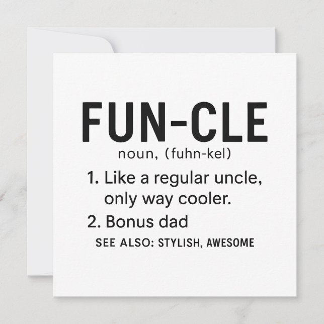 Cartão Tio Birthday Funcle (Frente)