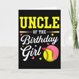 Cartão Tio da Menina do Aniversário Tema de Jogador de So