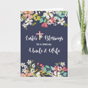 Cartão Tio e Esposa Páscoa Bênçãos do Cristo Risen