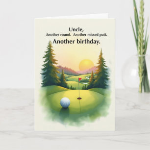 Cartão Tio Engraçado Golfe Aniversário Putt Falhado Humor
