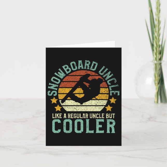Cartão Tio Funny Vintage Snowboard Gift Sn (Frente)