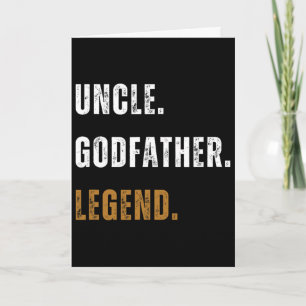 Cartão Tio Godfather Lenda Vintage Engraçado Novo Tio Gor
