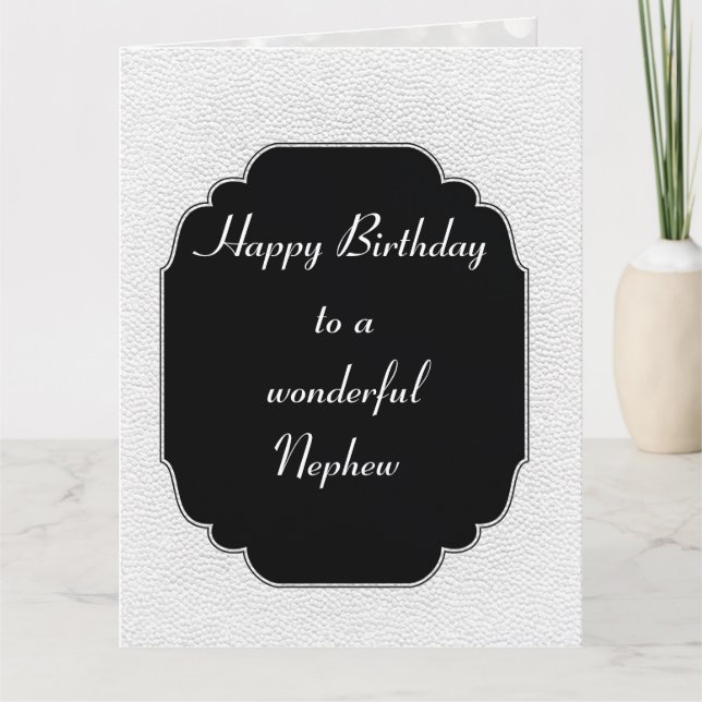 Cartão Tio moderno estiloso preto e branco Aniversário So (Frente)