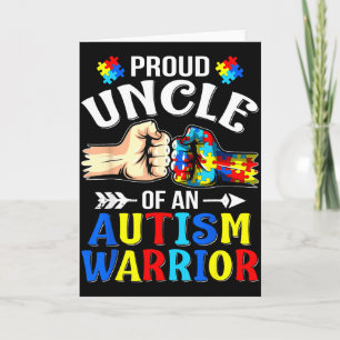 Cartão Tio Orgulhoso De Um Guerreiro Do Autismo Conscient