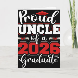 Cartão Tio Orgulhoso de um Veterano da Família Graduado e