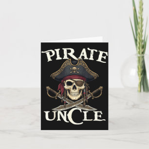 Cartão Tio pirata engraçado crânio família fantasia combi