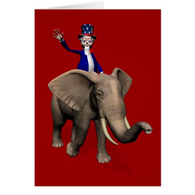 Cartão Tio Sam Andando Em Elefante (Frente)