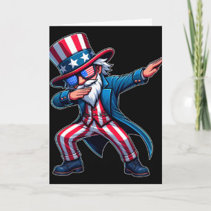Cartão Tio Sam Patriótico Dabbing EUA 4 De Julho Masculin