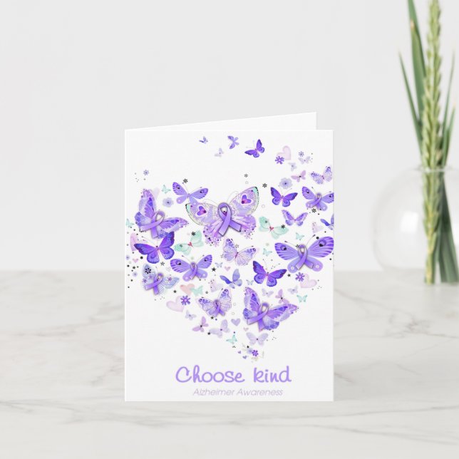 Cartão Tipo Alzheimerheimer Sensibilização Butterflys Hea (Frente)