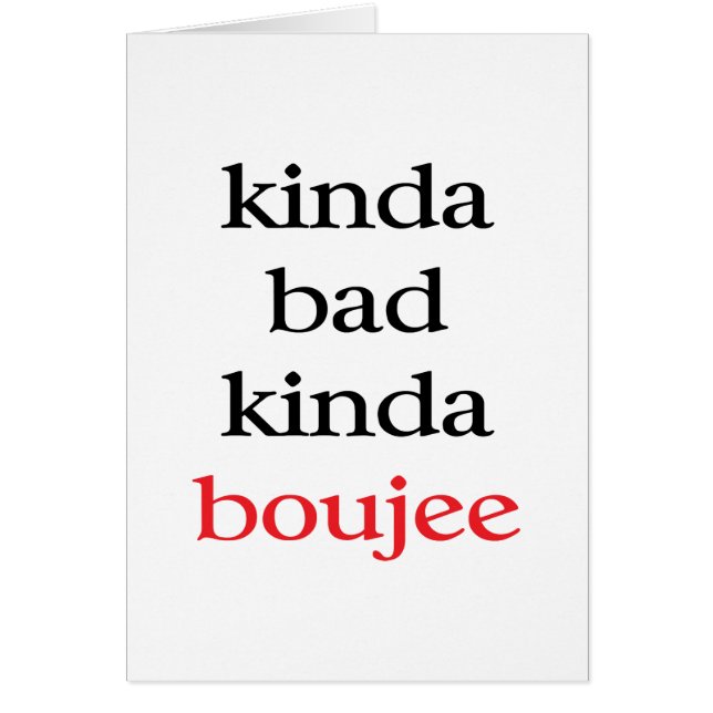 Cartão Tipo Ruim Boujee (Frente)