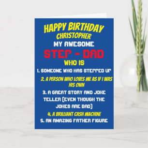 Cartão Tipografia Azul Meu Stepdad É Citando Aniversário