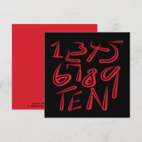 Tipografia de 1 a 10 em Vermelho no Padrão Preto