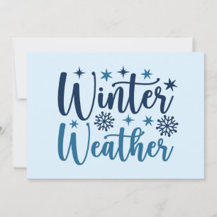 Cartão Tipografia de Férias Nevadas - Clima de Inverno