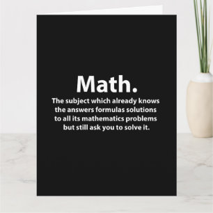 Cartão Tipografia de Matemática Saudação Divertida de Mat
