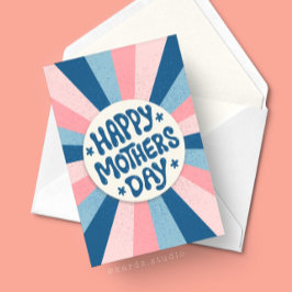 Cartão Tipografia Divertida Personalizada Feliz Dia das M