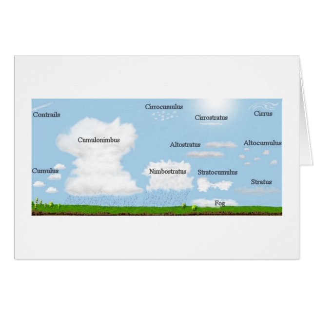 Cartão Tipos da nuvem (Frente Horizontal)