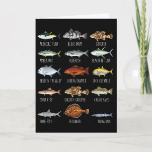 Cartão Tipos De Espécies De Peixes De Água Salgada Biolog