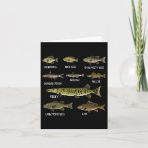 Cartão Tipos De Peixes De Água fresca Espécie Pesca