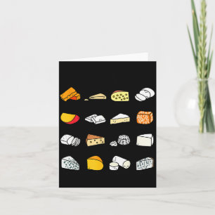Cartão Tipos de Queijo Fofos Amante de Comida Láctea Dive
