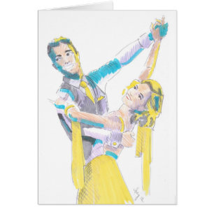 Cartão Tiragem dos dançarinos do salão de baile da vals