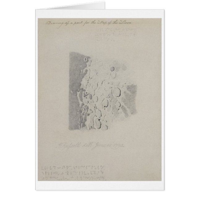 Cartão Tirando para o mapa da lua, 1794 (lápis em p (Frente)