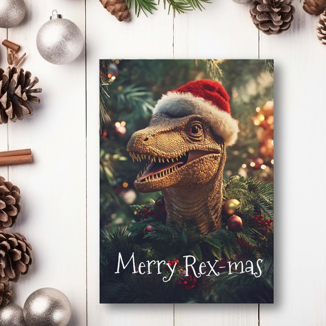 Cartão Tiranossauro Natal Dinossauro  (Criador carregado)