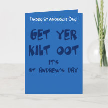Tire O Kilt É Dia De São André Diversão Texto Azul