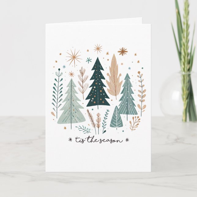 Cartão ‘Tis the Season Christmas Card – Minimalist Holida (Frente)