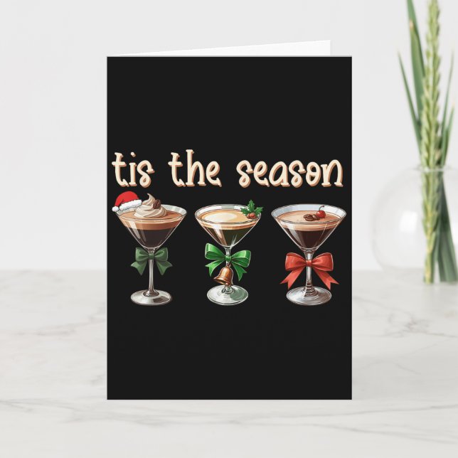 Cartão Tis The Season Espresso Martini Tail Gles Xmas Par (Frente)