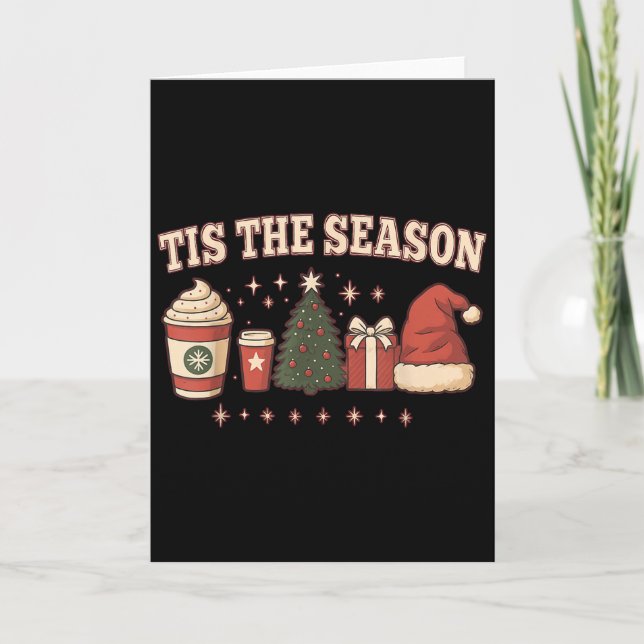 Cartão Tis The Season Festive Holiday Christmas Quote  (Frente)