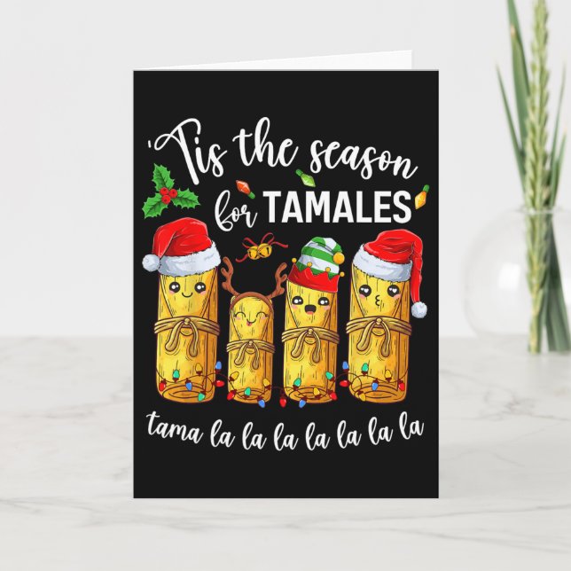Cartão Tis The Season For Tamales Christmas Holiday Mexic (Frente)