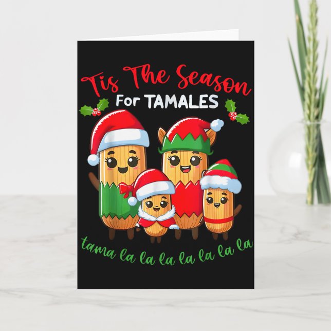 Cartão Tis The Season For Tamales Mexican Christmas Santa (Frente)