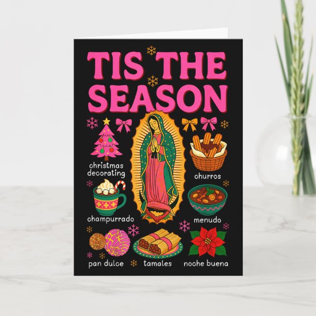Cartão Tis The Season Mexican Christmas Xmas Food Pan Dul (Frente)