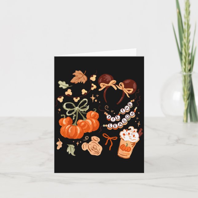 Cartão Tis The Season Pumpkin Season, Fall Harvest Autumn (Frente)