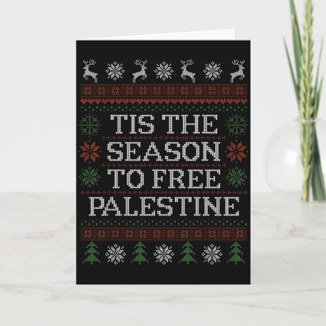 Cartão Tis The Season To Free Palestine Group Matching Ug (Frente)